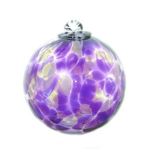 5" New Hand-Blown Hyacinth Friendship Glass Ball